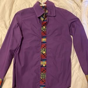 Purple Aztec Button-up